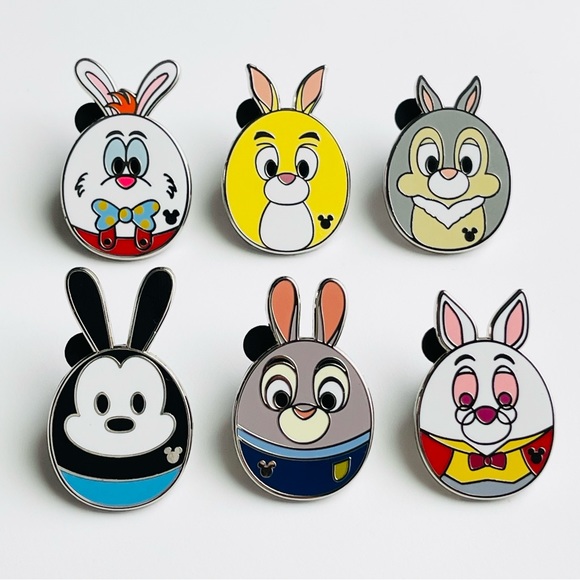 Disney Pin 2023 Rabbit Eggs Hidden Mickey Cast Mystery Complete Set W/Completer - Picture 2 of 8